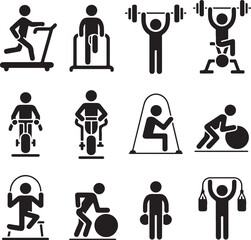 Man Athletic Gym Gymnasium Body Exercise Workout Pictogram