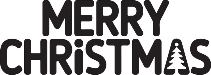 Negative Space Christmas Tree Merry Christmas