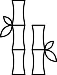 Black bamboo icon - outline
