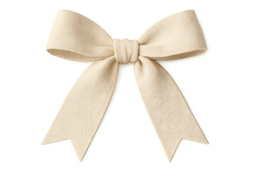 Fototapeta premium Cream fabric bow creating a decorative knot on a transparent background, perfect for gifts and celebrations
