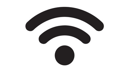 Wi-Fi Symbol Black Icon Isolated on White Background