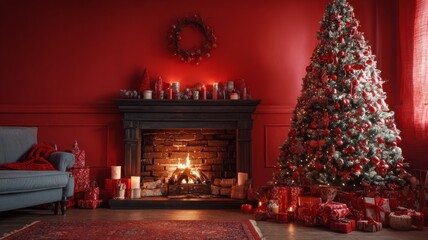 Rustic brown and tan cowboy boots with matching western hat arranged beside shiny pink christmas ornaments on a glittering pink abstract background, festive winter holiday decor scene symbolizing the 