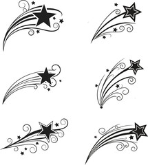 Fototapeta premium Celestial Swirls: An artistic composition of celestial bodies, featuring dynamic star trails and intricate swirl designs that evoke a sense of movement and cosmic wonder. 