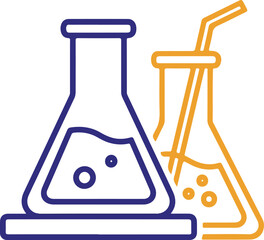 Modern Conical Flasks Chemistry or Mixology Icon