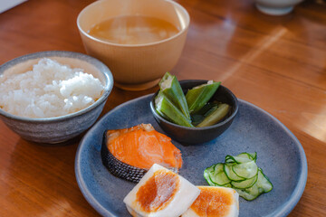 Traditional Japanese breakfast set