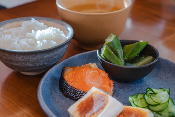 Traditional Japanese breakfast set