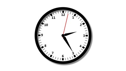 Round clock, beautiful wall clock icon illustration background 4k.