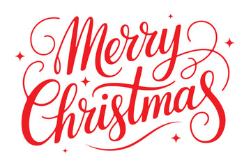 Merry Christmas text. Vector handwritten holiday calligraphy. Merry Christmas hand lettering calligraphy vector. Holiday element for greeting card or backdrop. 