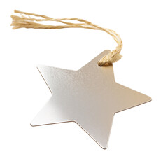 Blank Star Shaped Gift Tag or Ornament with Rustic String