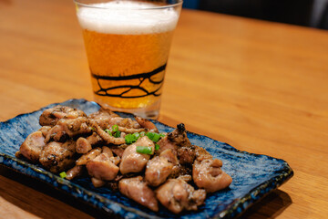 Grilled chicken and beer
