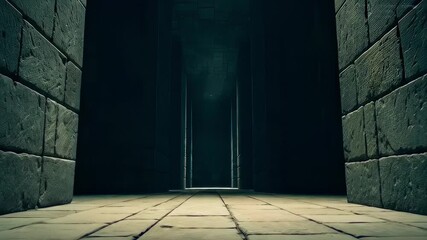 This intriguing video takes viewers through a dark, mysterious corridor lined with ancient stone walls. The eerie atmosphere invites exploration of the unknown, leaving a lingering sense of suspense.