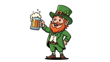Celebrate International Beer Day with a Festive Leprechaun Illustration