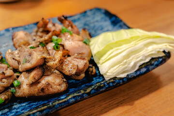 Grilled chicken with cabbage
