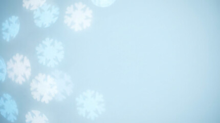 Naklejka premium Creative blue Christmas background featuring shaped snowflake bokeh lights with copy space for winter holiday designs