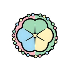 Beaded Pastel Clover Mandala