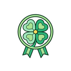 Lucky Clover Medal Badge Icon