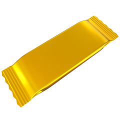 gold biscuit packaging isolated 3d rendered illustration