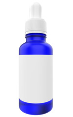 blue plastic bottle serrum isolated 3d rendered illustration