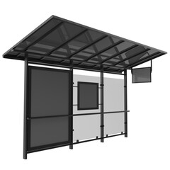 Bus stop building 3D render isolated illustration