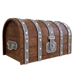 treasure chest 3D render isolated illustration