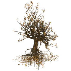 fantasy dead tree 3D render isolated illustration