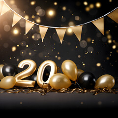 22 2020 gold balloonsfour golden jubilee balloons for 20 yearsGold Happy 20th birthday balloon greeting background

