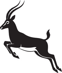 jump antelope side view silhouette vector flat illustration design