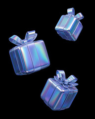 Holographic Floating Gift Boxes
