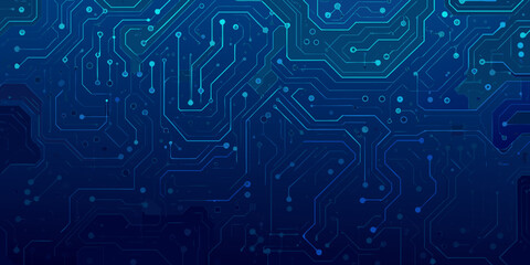Abstract blue circuit board background for technology and innovation concepts