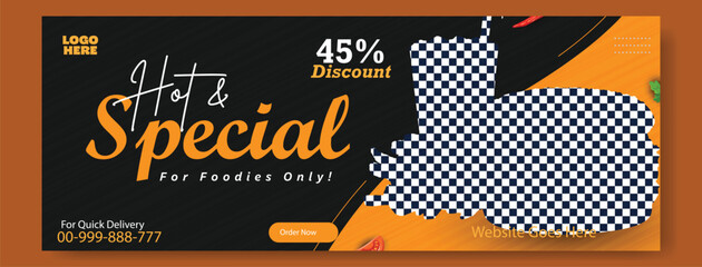 Delicious roasted chicken with fresh vegetables and herbs on a red background with percentage discount offer