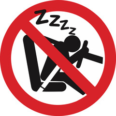 No Sleeping at Work Prohibition Safety Sign