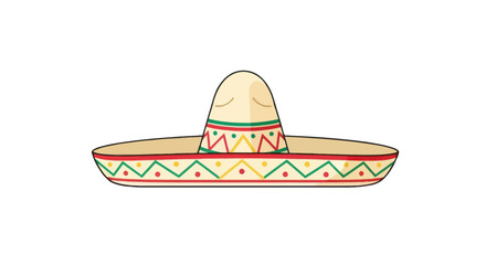 Colorful Mexican Sombrero with Decorative Pattern and Design.