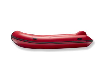 Rubberized Vessel Floating Safely Against White Backdrop.