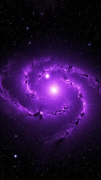 Seamlessly looping slow motion particles of glowing purple and deep indigo dust swirl and flow like a cosmic nebula looping, subtle, cosmic