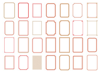 はがきに使えるシンプルフレーム　赤