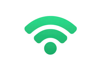 Green wifi symbol icon on black background signal waves wireless internet, Png On White Background, Isolated on Transparent Background, Cut Out