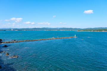 安乗埼灯台から眺める的矢湾