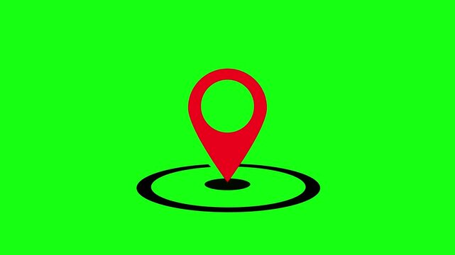 Pin Location Map Icon Animation &ndash; Smooth Dropping Marker Motion for Navigation, GPS Tracking, and Map Interface Videos