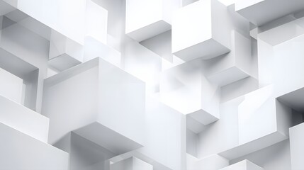 Fototapeta premium White geometric 3d cubes abstract background