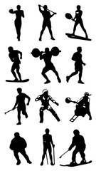 Obraz premium set of silhouettes of sports