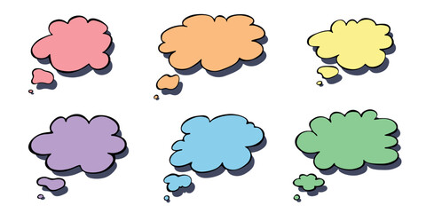 Set of hand drawn speech bubble Blank empty message box Textbox frame for banners, price tags, stickers, design