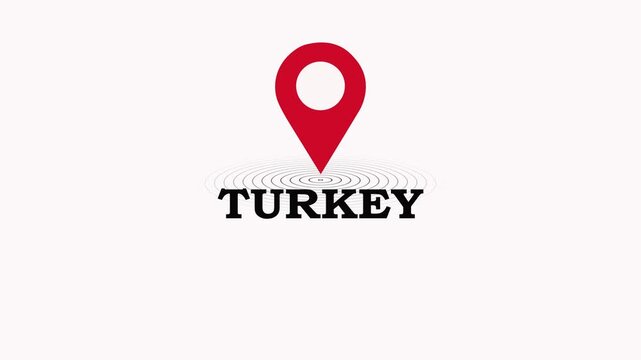 Turkey Map Marker Logo Concept.