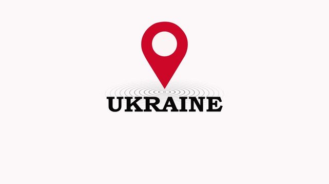 Ukraine Map Marker Logo Concept.