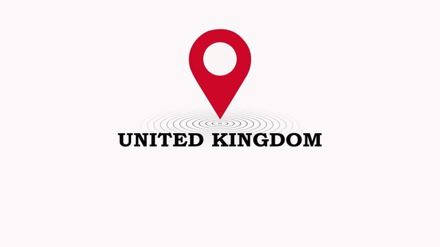 United Kingdom Map Marker Logo Concept.