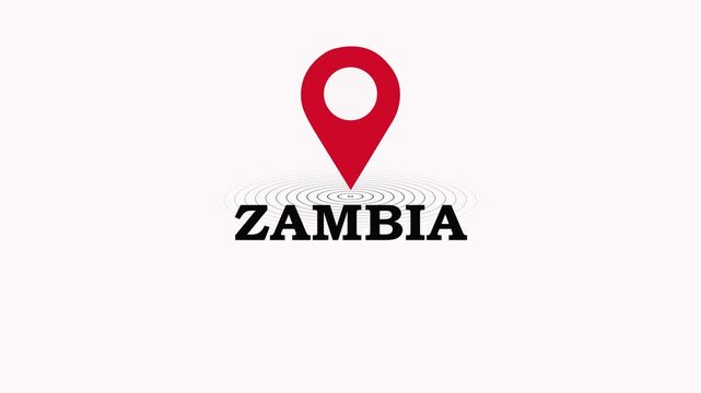 Zambia Map Marker Logo Concept.