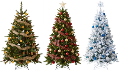 christmas tree with gifts and decorations