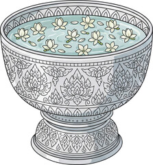 Songkran Silver Water Bowl