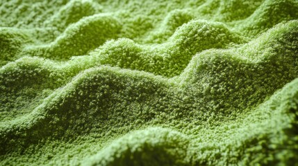 Close-up view of lush green moss covered surface with soft natural light creating a peaceful and vibrant texture