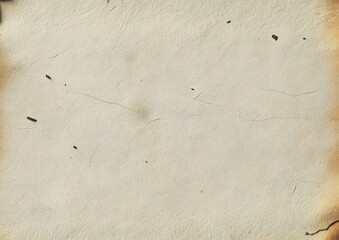 Close-up of a weathered, discolored paper surface with small stains, spots, and faint creases showing signs of aging and wear