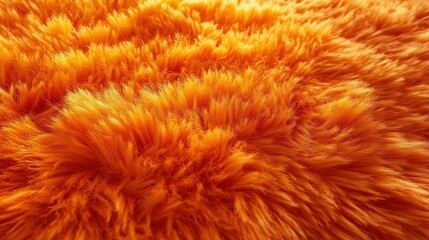 Close-up of vibrant orange furry textured fabric creating a soft and warm feeling